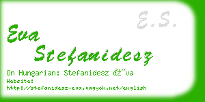 eva stefanidesz business card